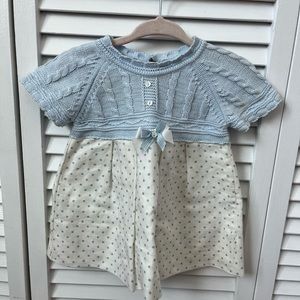 Sarah Louise Infant Blue Dress - 3 Months